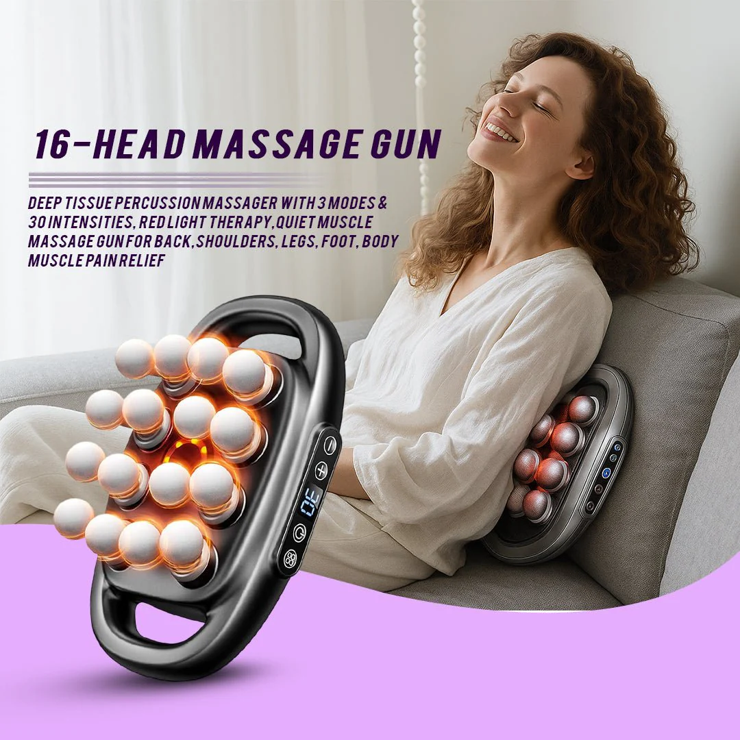 16-Head Deep Tissue Percussion Massage Gun - Image 7