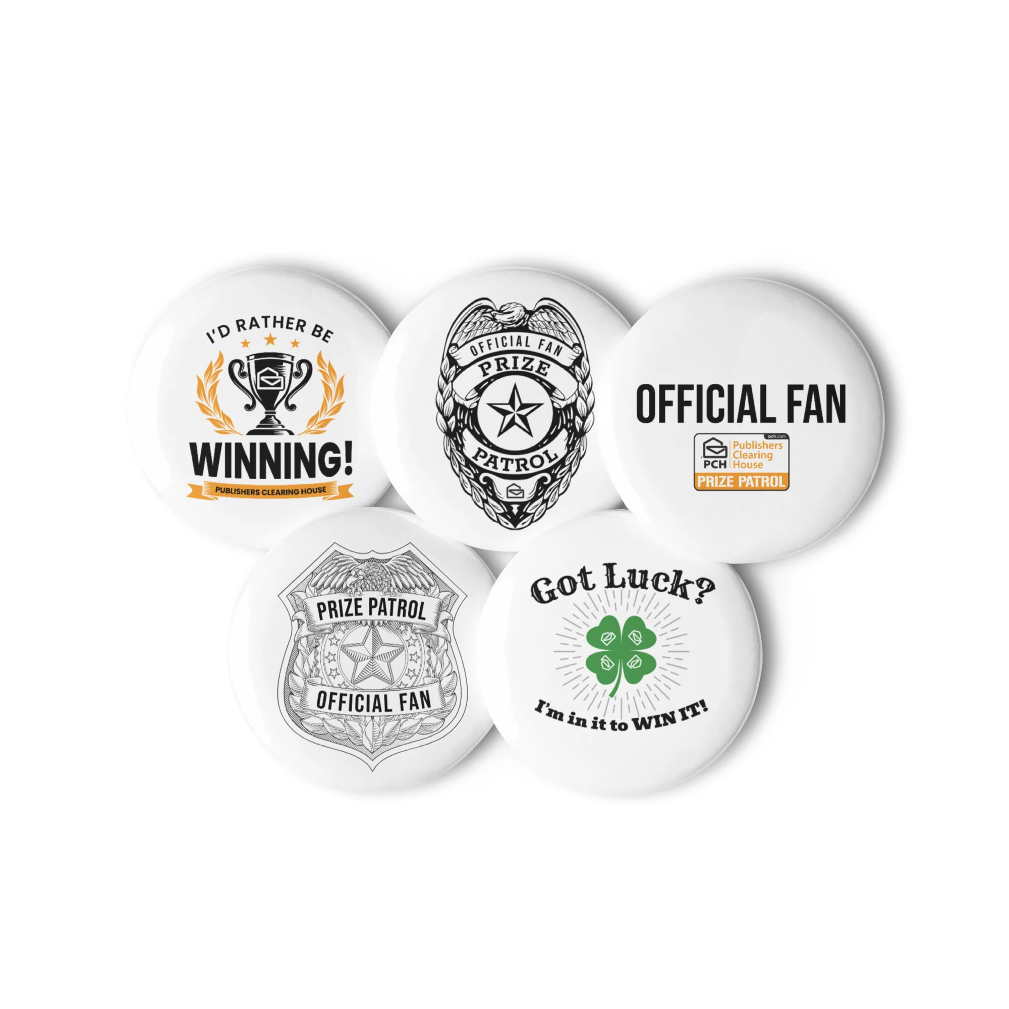 Set Of 5 PCH Pin Back Buttons - Image 3